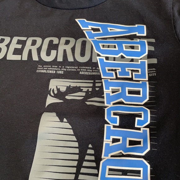 Abercrombie kids-Boys black, blue and gray T-shirt. Size 9-10 - Picture 3 of 5